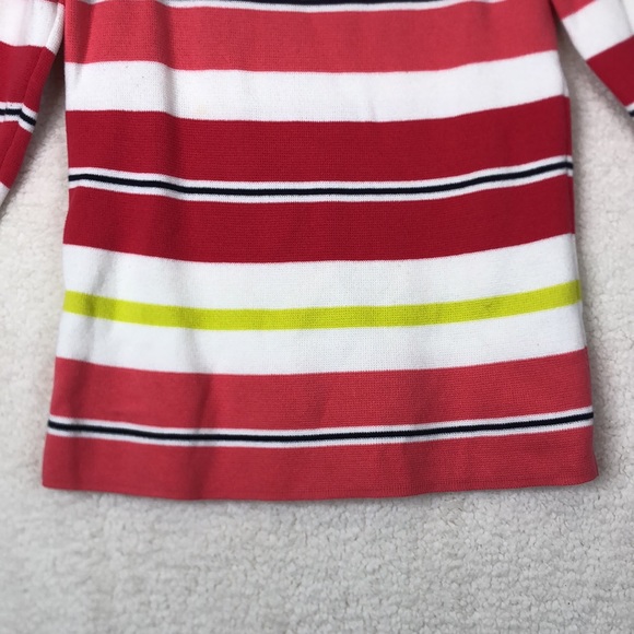 LOFT Womens Striped Shoulder Zip 3/4 Sleeve Sweater Cotton XS XSMALL - Picture 6 of 7